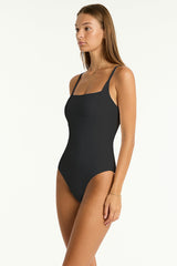 Spinnaker Square Neck One Piece / Sea Level Spinnaker black