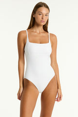 Spinnaker Square Neck One Piece / Sea Level Spinnaker white