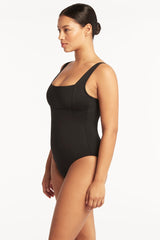 Eco Essentials Square Neck One Piece / Sea Level Eco essentials black