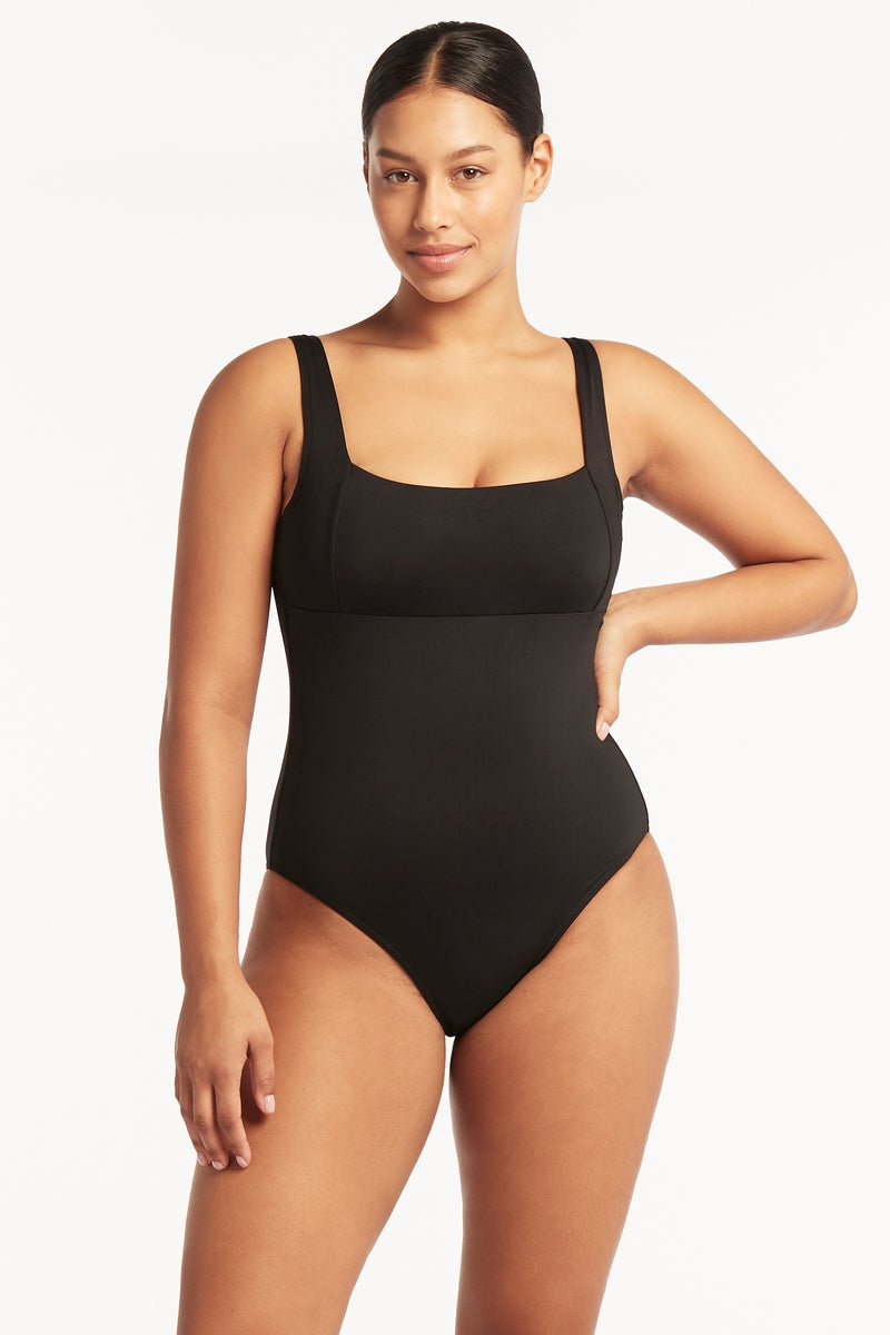 Eco Essentials Square Neck One Piece / Sea Level Eco essentials black