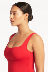 Eco Essentials Square Neck One Piece / Sea Level Eco essentials red