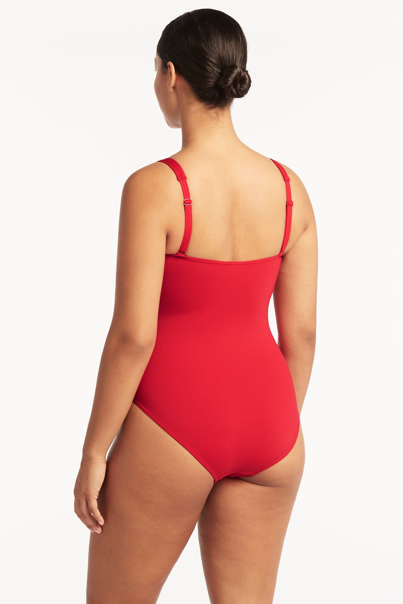 Eco Essentials Square Neck One Piece / Sea Level Eco essentials red