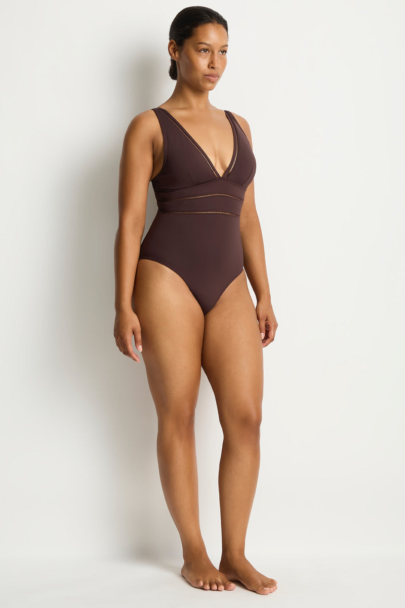 Essentials Edit Spliced One Piece / Sea Level Eco essentials cocoa