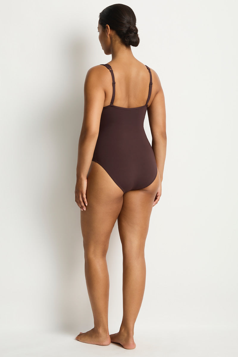 Essentials Edit Spliced One Piece / Sea Level Eco essentials cocoa