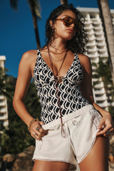 Costa Chain Link Longline One Piece / Sea Level Costa print