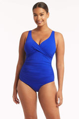 Eco Essentials Cross Front One Piece / Sea Level Eco essentials cobalt