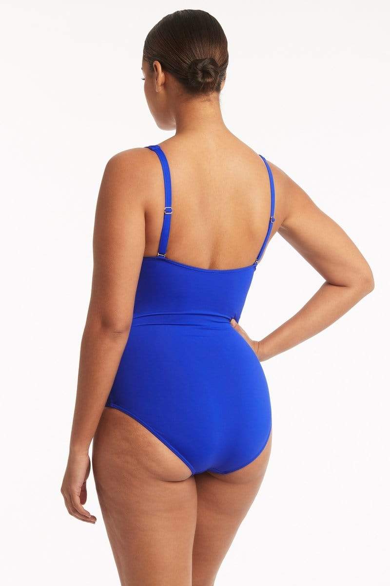 Eco Essentials Cross Front One Piece / Sea Level Eco essentials cobalt