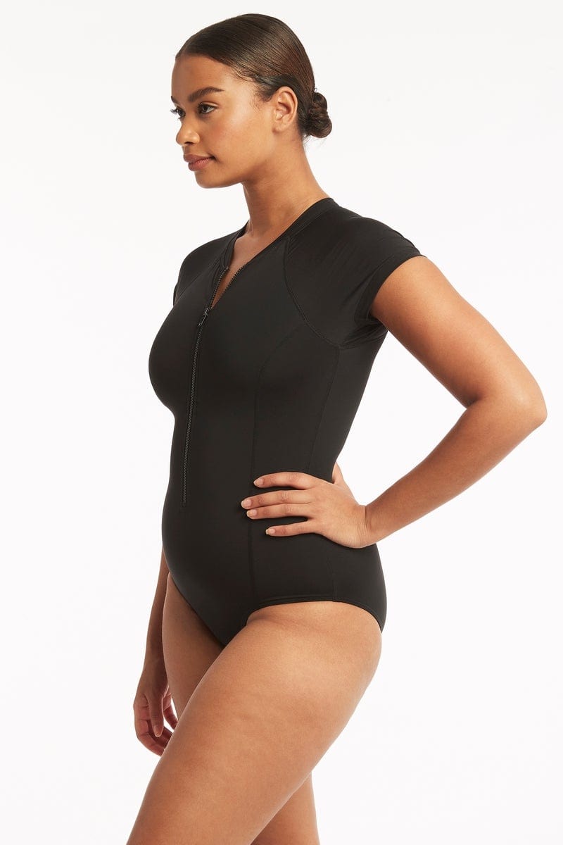 Eco Essentials Short Sleeve One Piece / Sea Level Eco essentials black