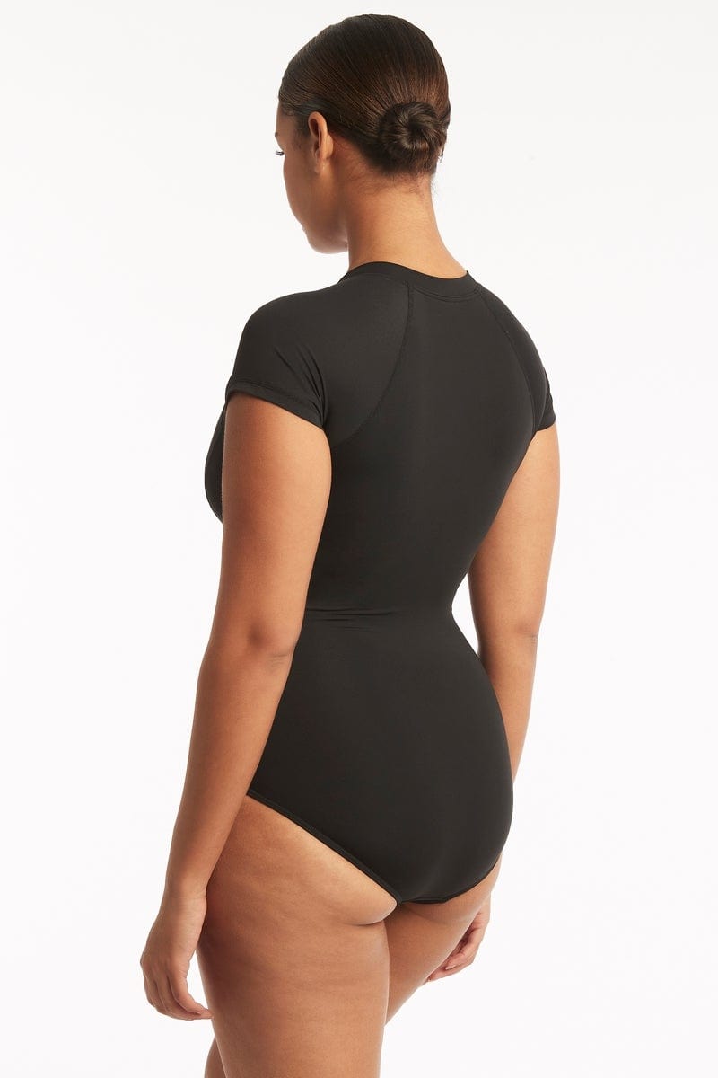 Eco Essentials Short Sleeve One Piece / Sea Level Eco essentials black
