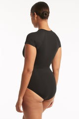 Eco Essentials Short Sleeve One Piece / Sea Level Eco essentials black