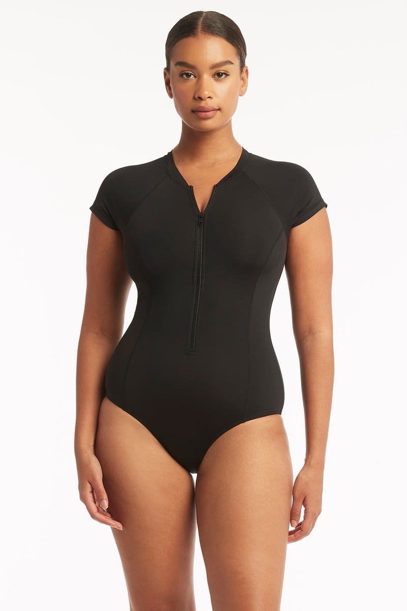 Eco Essentials Short Sleeve One Piece / Sea Level Eco essentials black
