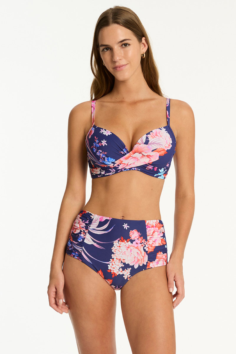 Indochine Cross Front Moulded Cup Bra / Sea Level Indochine french navy