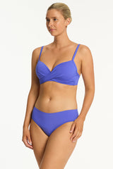 Essentials Edit Cross Front Moulded Cup Bra / Sea Level Eco essentials iris