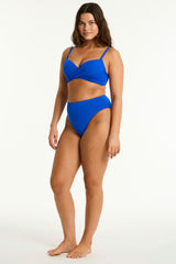 Eco Essentials Cross Front Moulded Cup Bra / Sea Level Eco essentials cobalt