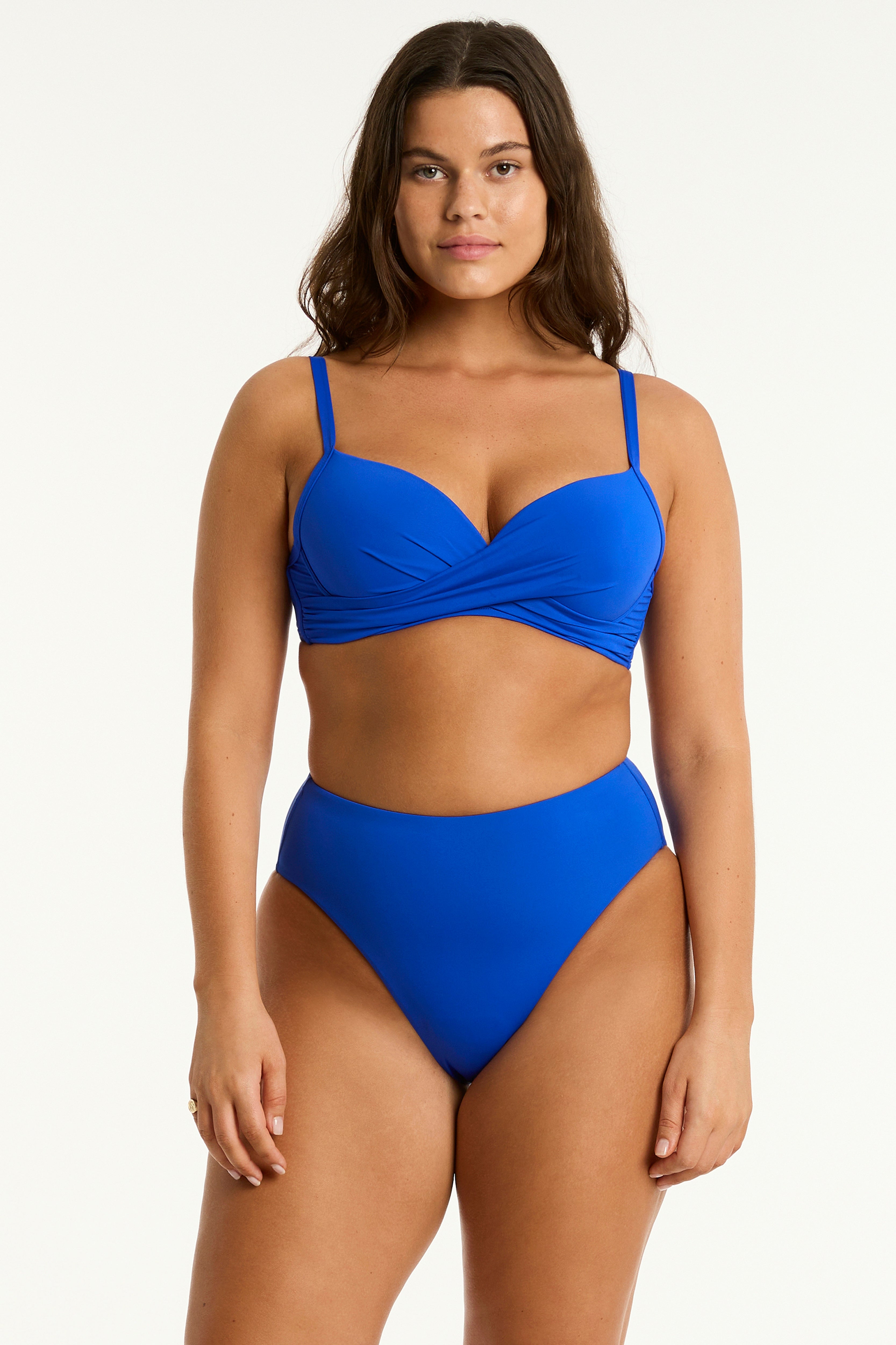 Eco Essentials Cross Front Moulded Cup Bra / Sea Level Eco essentials cobalt