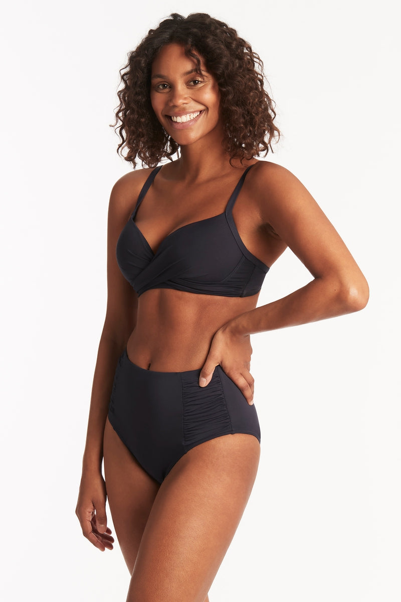 Eco Essentials Cross Front Moulded Cup Bra / Sea Level Eco essentials night sky