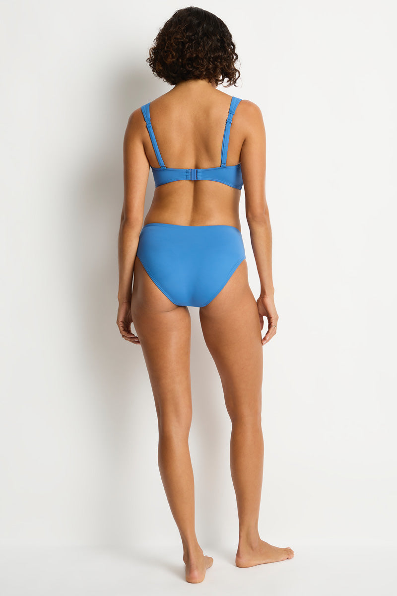 Essentials Edit Cross Front Multifit Bra / Sea Level Eco essentials denim blue