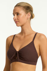 Spinnaker Tie Front DD/E Bralette / Sea Level Spinnaker cocoa