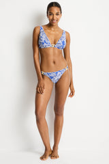 Palmera Chain Link Longline Tri Bra / Sea Level Palmera blue
