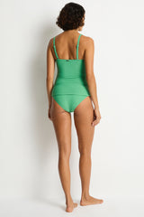 Spinnaker Cross Front Tankini / Sea Level Spinnaker moss