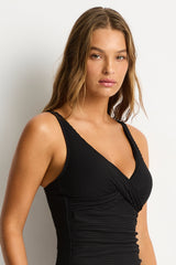 Spinnaker Cross Front Tankini / Sea Level Spinnaker black