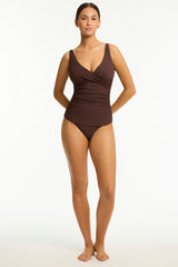Spinnaker Cross Front Tankini / Sea Level Spinnaker cocoa