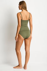 Eco Essentials Twist Front Tankini / Sea Level Eco essentials khaki