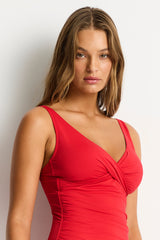 Eco Essentials Cross Front Tankini / Sea Level Eco essentials red