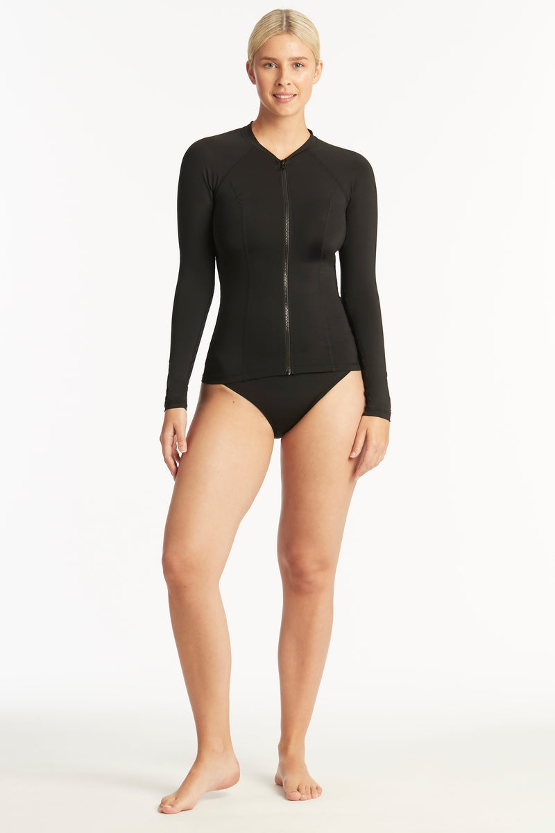 Eco Essentials Long Sleeve Rash Vest / Sea Level Eco essentials black
