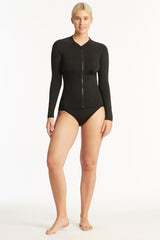Eco Essentials Long Sleeve Rash Vest / Sea Level Eco essentials black