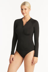 Eco Essentials Long Sleeve Rash Vest / Sea Level Eco essentials black