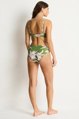 Veridian Twist Mid Bikini Pant / Sea Level Veridian moss