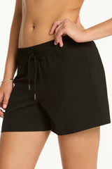 Eco Essentials Mid Length Boardshort / Sea Level Eco essentials black