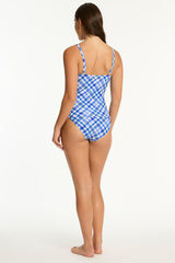 Somerset Cross Front Tankini / Sea Level Somerset denim blue