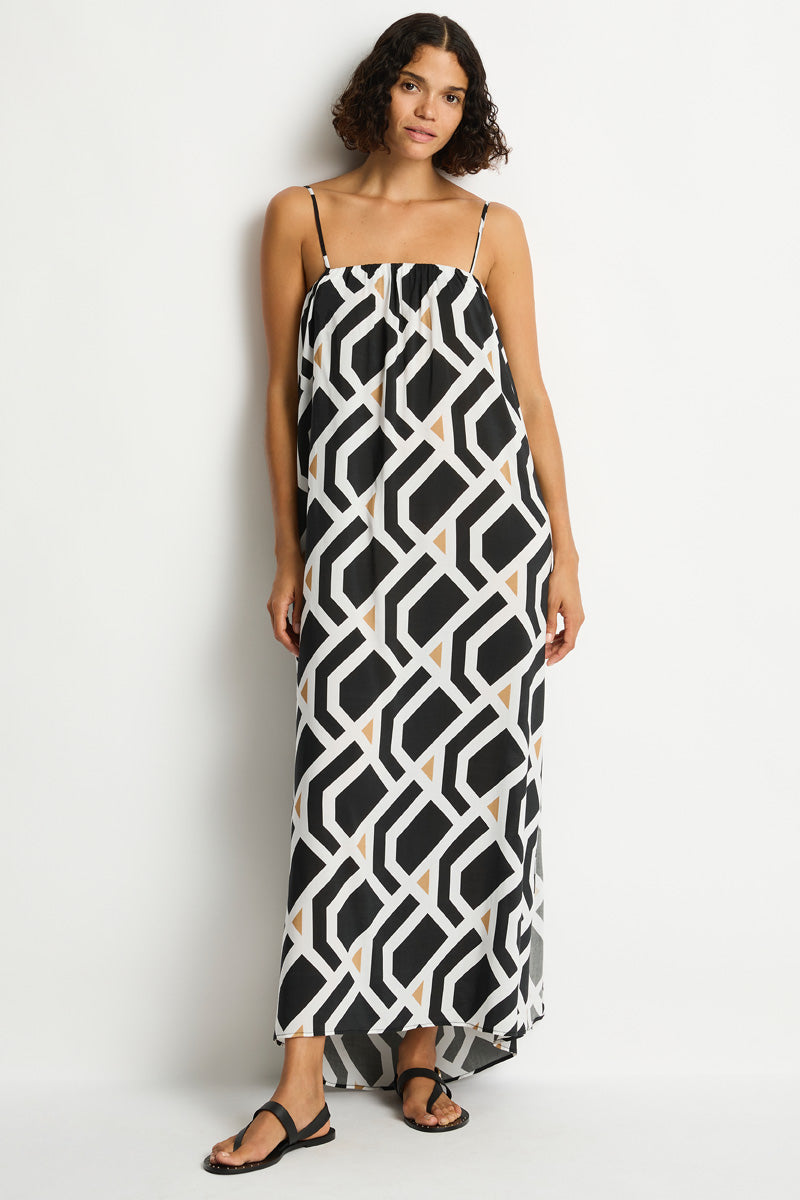 Costa Bandeau Maxi Dress / Sea Level Costa print