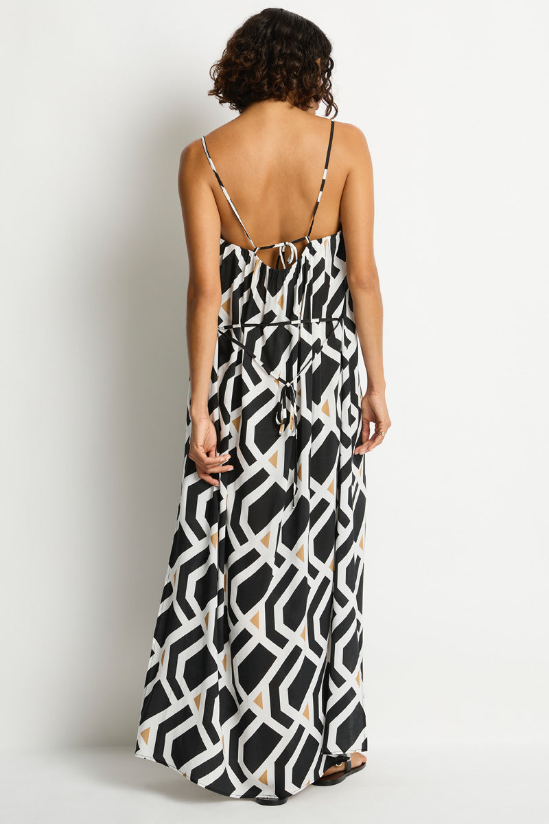 Costa Bandeau Maxi Dress / Sea Level Costa print
