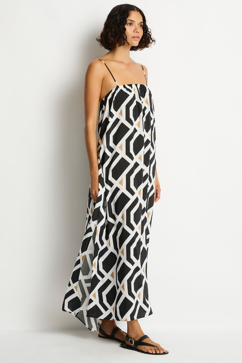 Costa Bandeau Maxi Dress / Sea Level Costa print