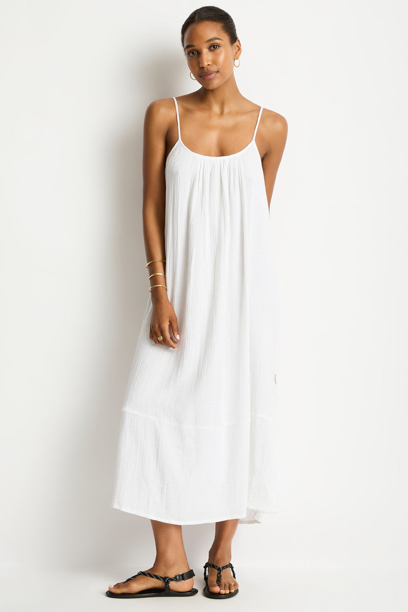 Sunset Tie Back Sundress / Sea Level Sunset white