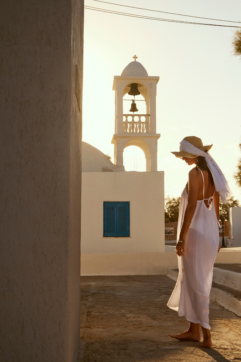 Sunset Tie Back Sundress / Sea Level Sunset white