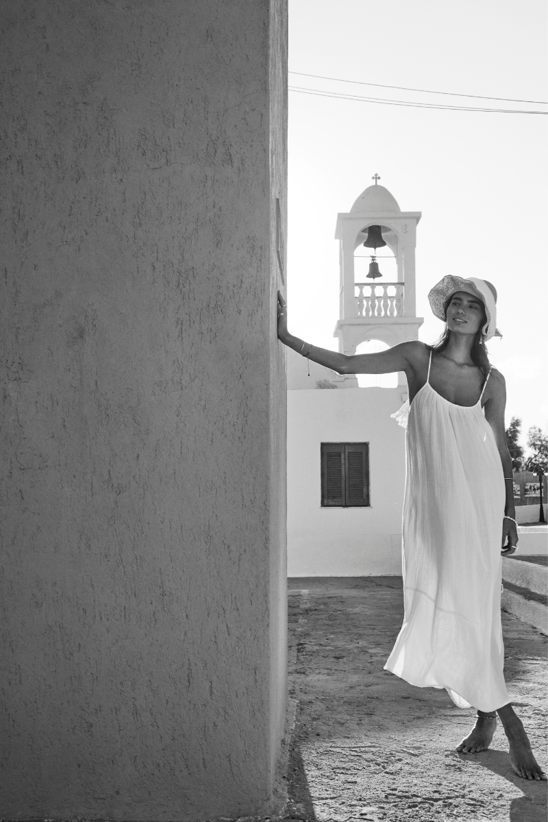 Sunset Tie Back Sundress / Sea Level Sunset white