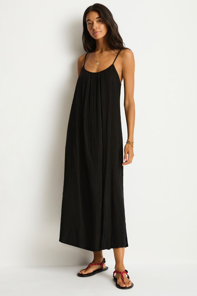 Sunset Tie Back Sundress / Sea Level Sunset black
