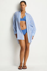Vacay Cruise Shirt / Sea Level Vacay chambray