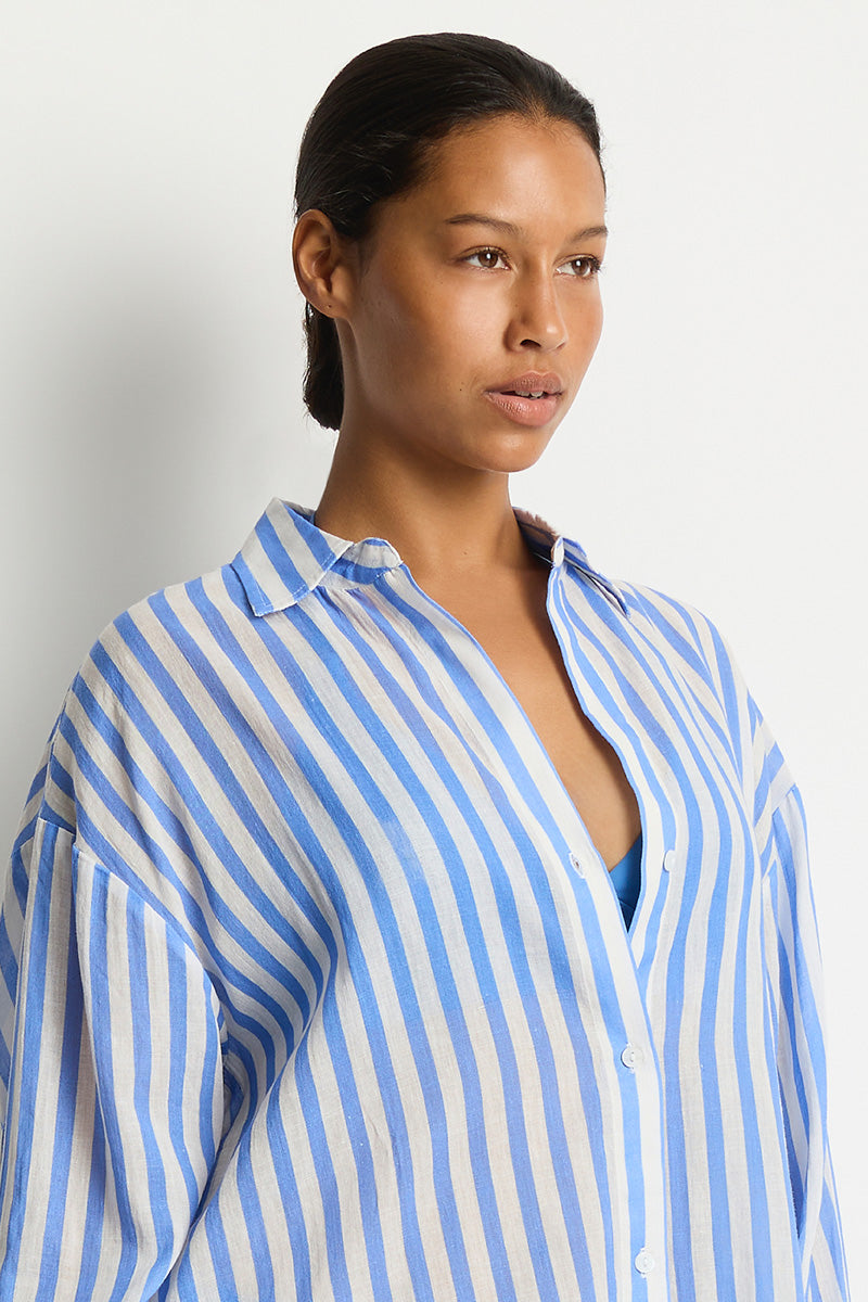 Vacay Cruise Shirt / Sea Level Vacay chambray