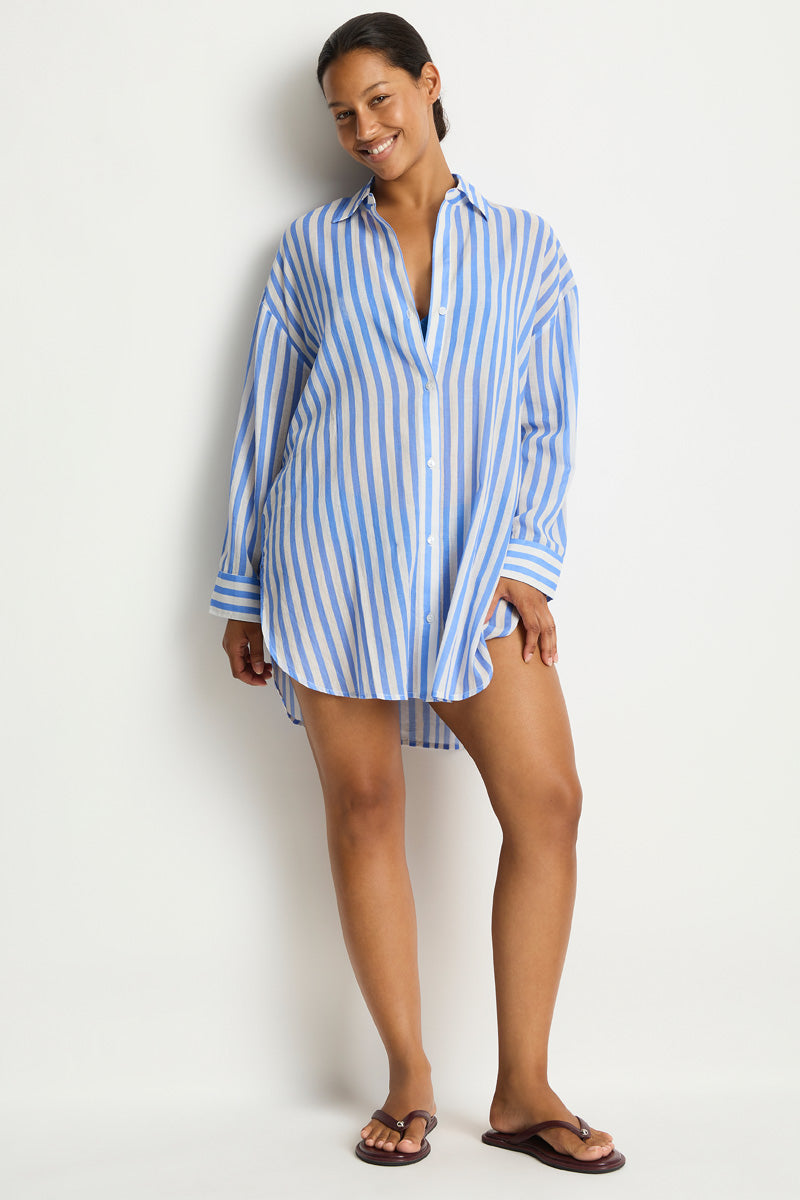 Vacay Cruise Shirt / Sea Level Vacay chambray