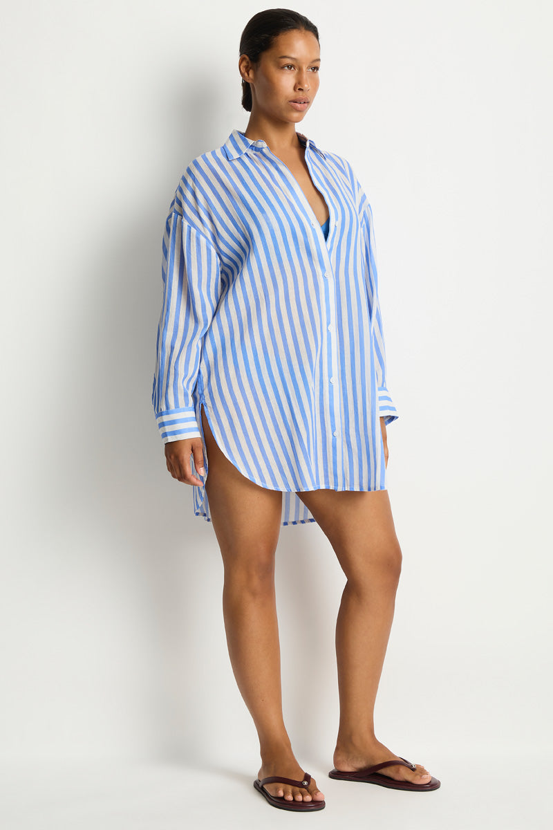 Vacay Cruise Shirt / Sea Level Vacay chambray