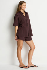 Ripples Aloha Shirt / Sea Level Ripples cocoa