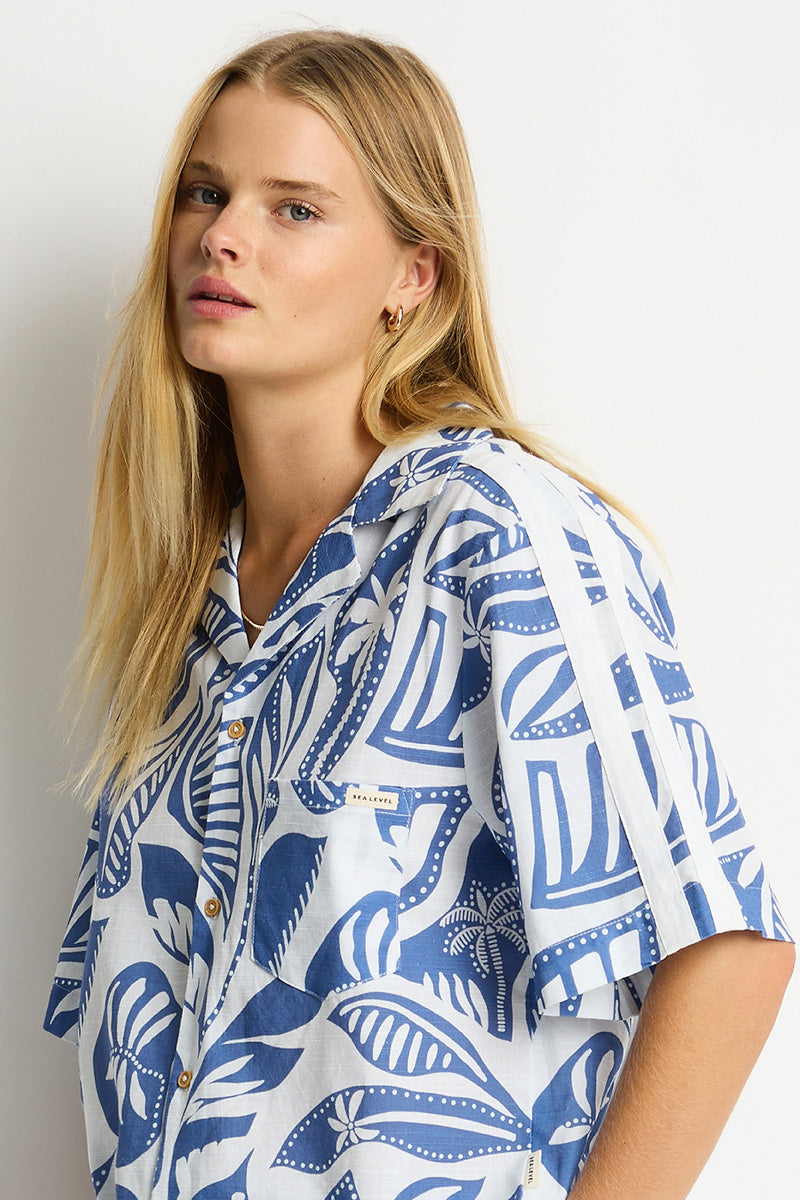 Reef Bowling Shirt / Sea Level Reef denim blue