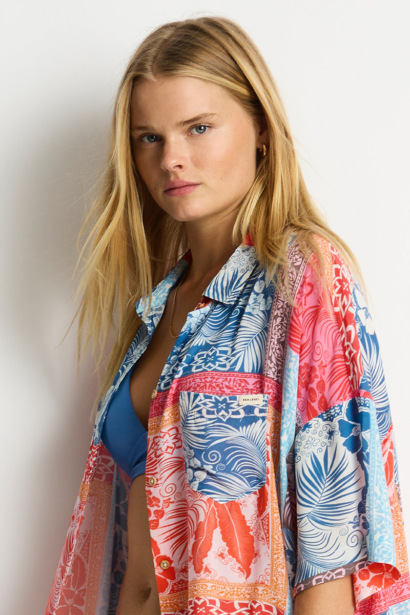 Coco Island Aloha Shirt / Sea Level Coco island blue