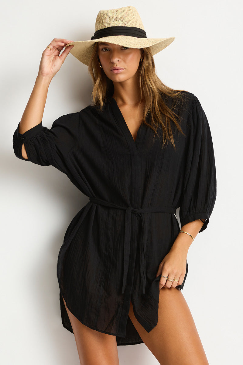 Salt Boho Shirt / Sea Level Salt black
