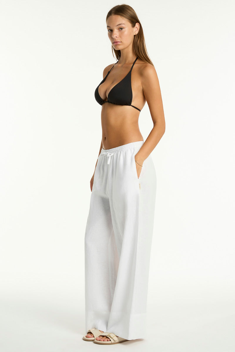 Tidal Linen Palazzo Pant / Sea Level Tidal linen white